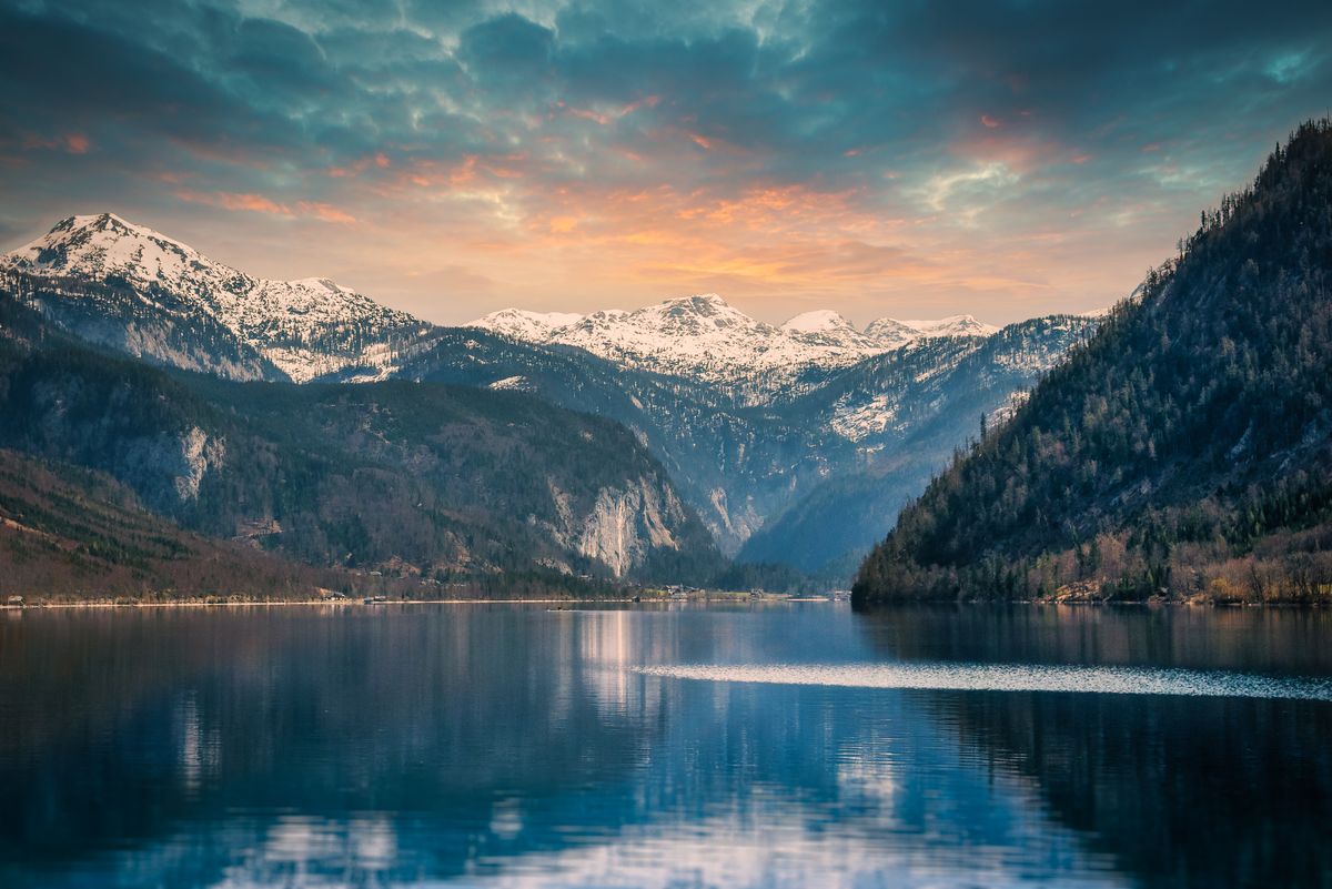Grundlsee bei Sonnenuntergang